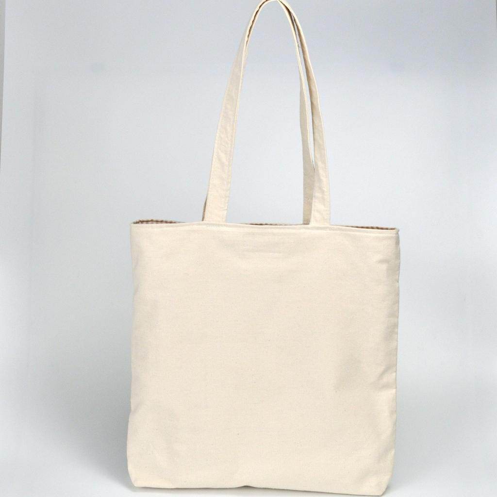 ingriTAO Applique Grandma Garden Canvas Shopping Tote Bag Back- ingriTAO