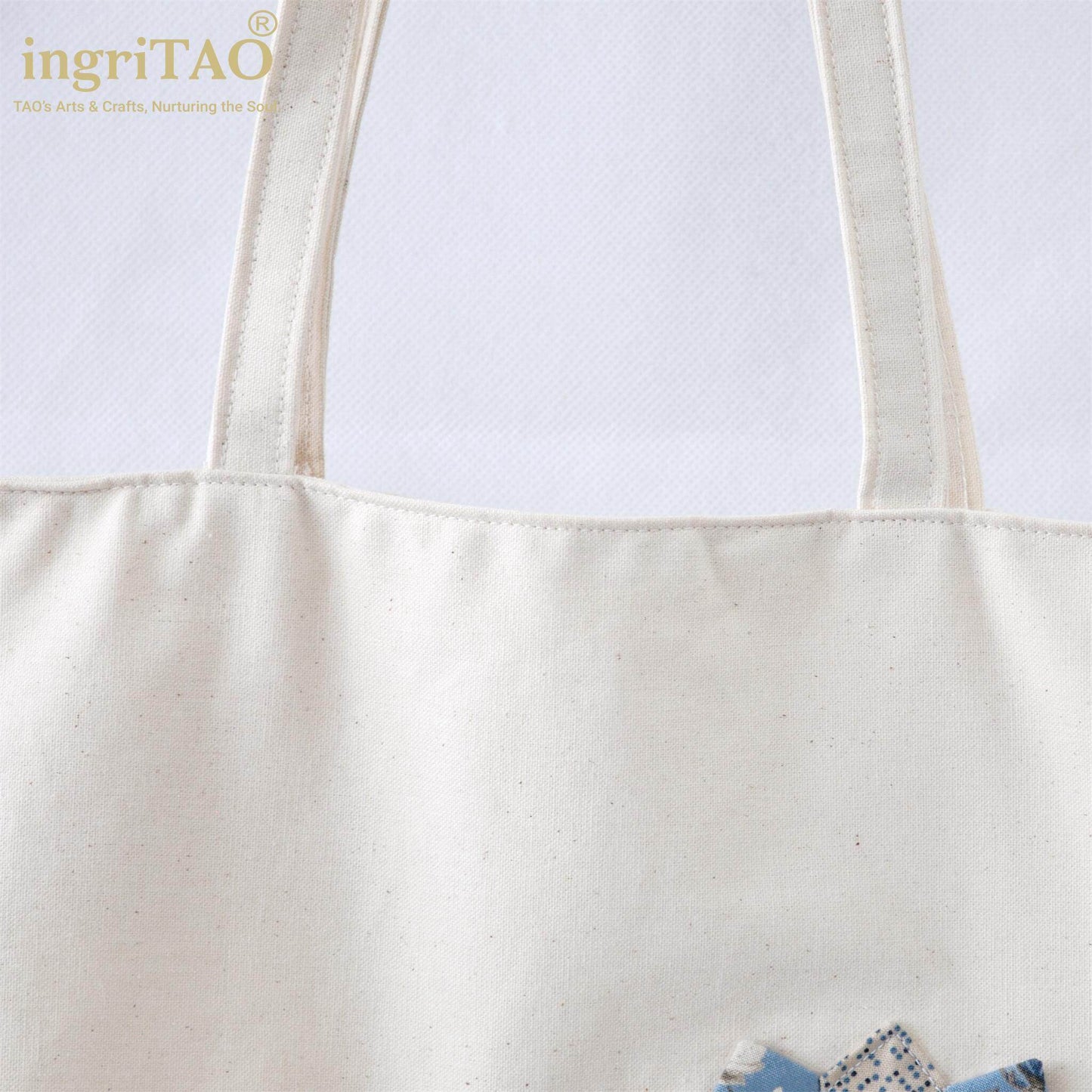 ingriTAO Applique Dresden Canvas Shopping Tote Bag - ingriTAO