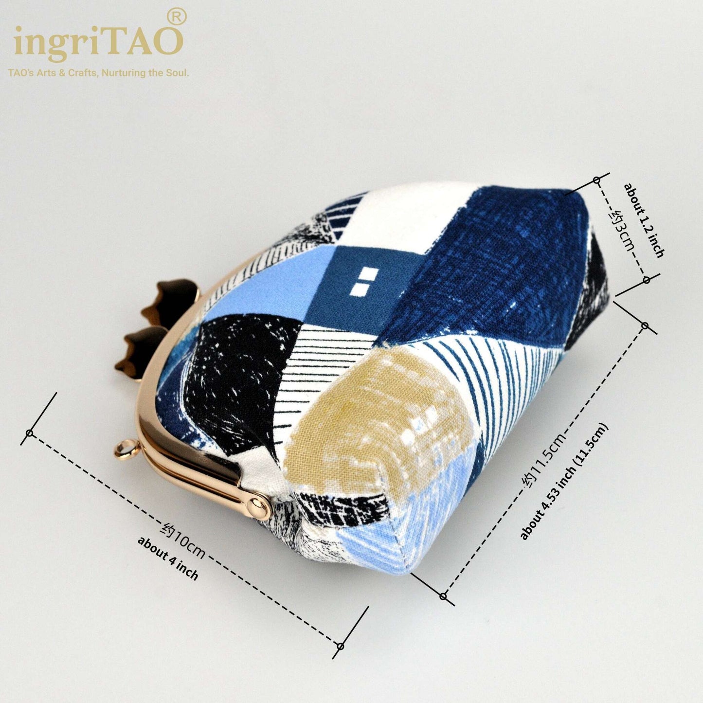 ingriTAO Cezanne Log Cabin style Mini Kiss - Lock Coin Purse - ingriTAO