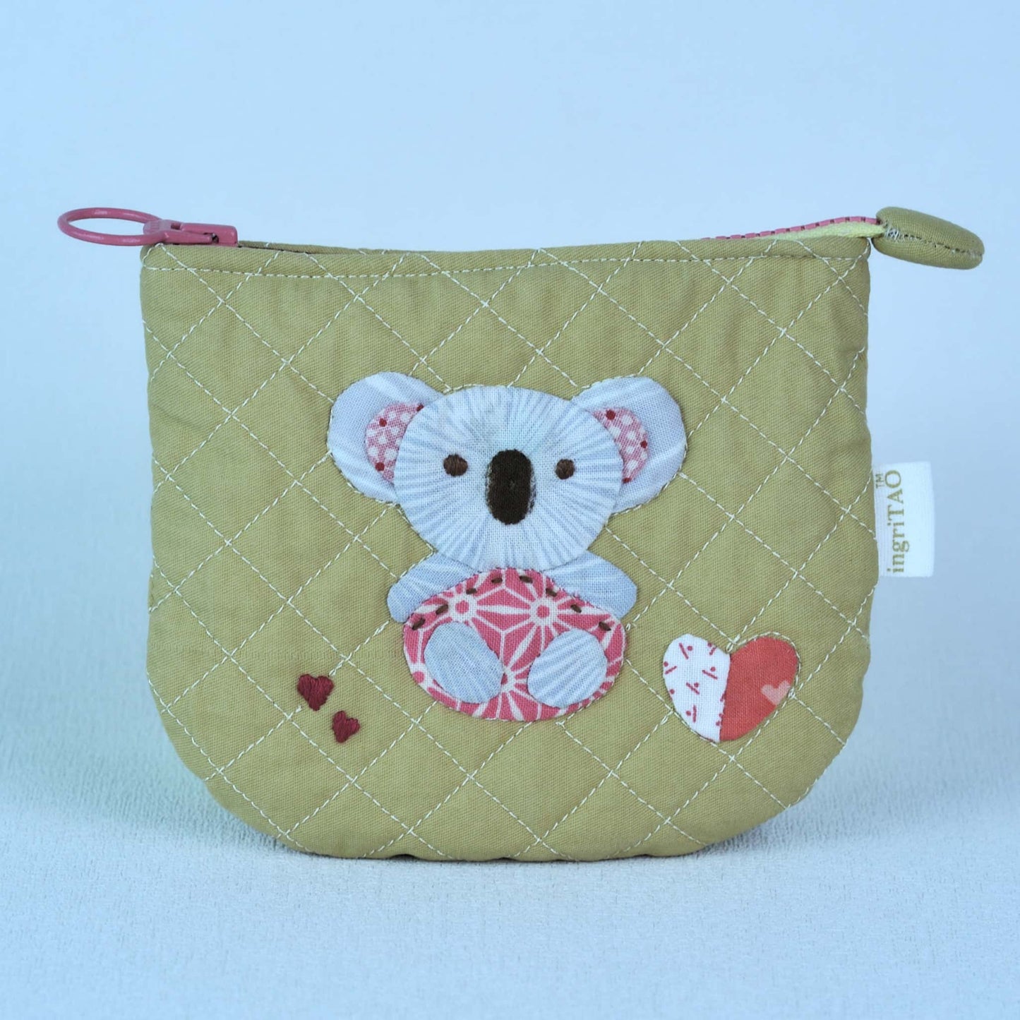 ingriTAO Koala Quilted Appliqued Hand Stitched Coin Purse Card Case Applique - ingriTAO