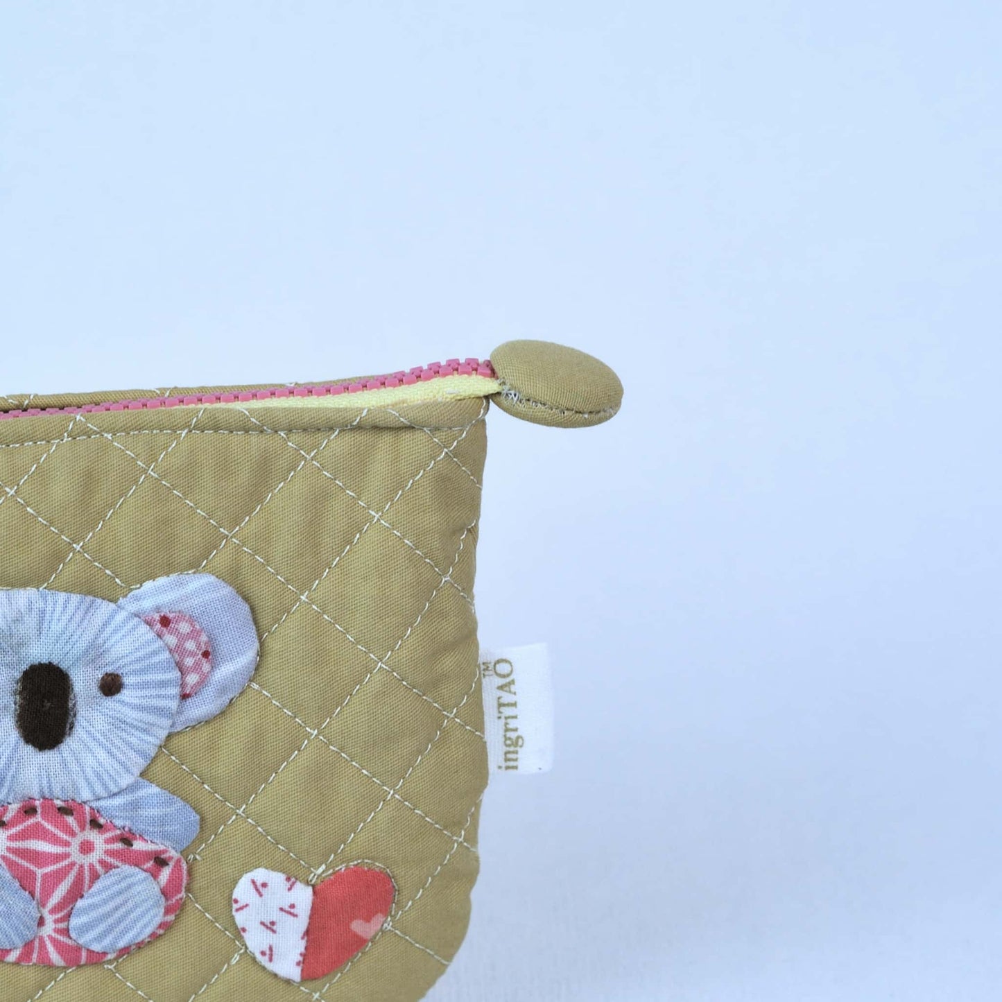 ingriTAO Koala Quilted Appliqued Hand Stitched Coin Purse Card Case Details - ingriTAO