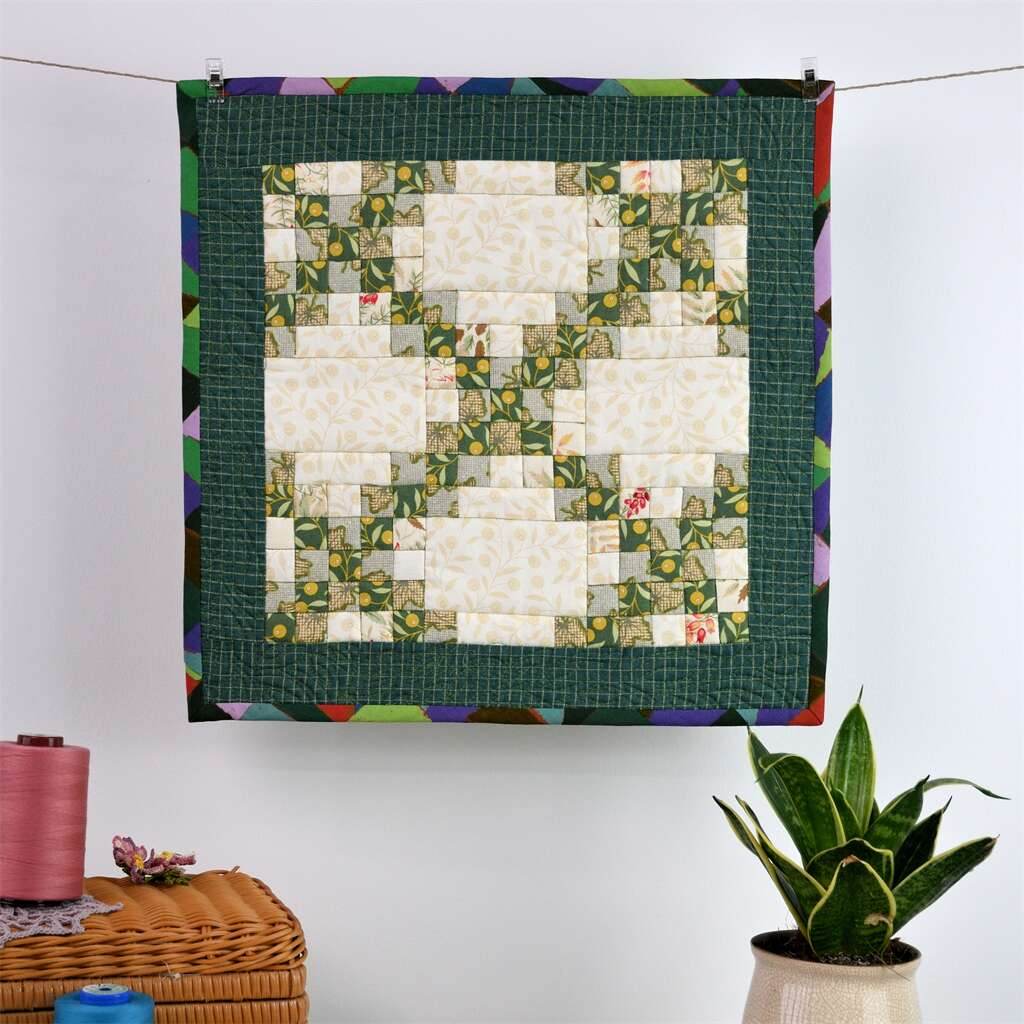 ingriTAO Patchwork Quilted Seat Cushion Chair Pad Squares and Rectangles Pattern - ingriTAO