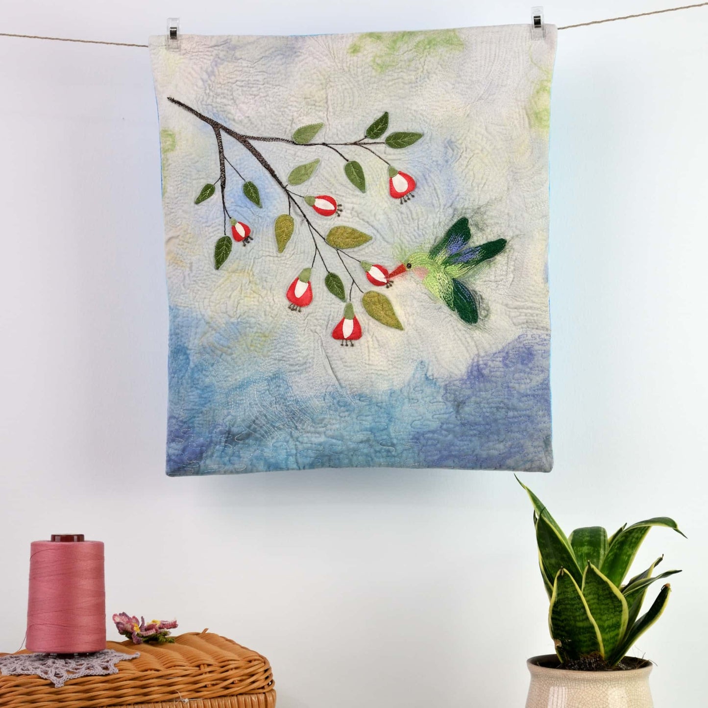 ingriTAO Quilting Art " Graceful Petal Waltz " Wall Hanging Centerpiece - ingriTAO