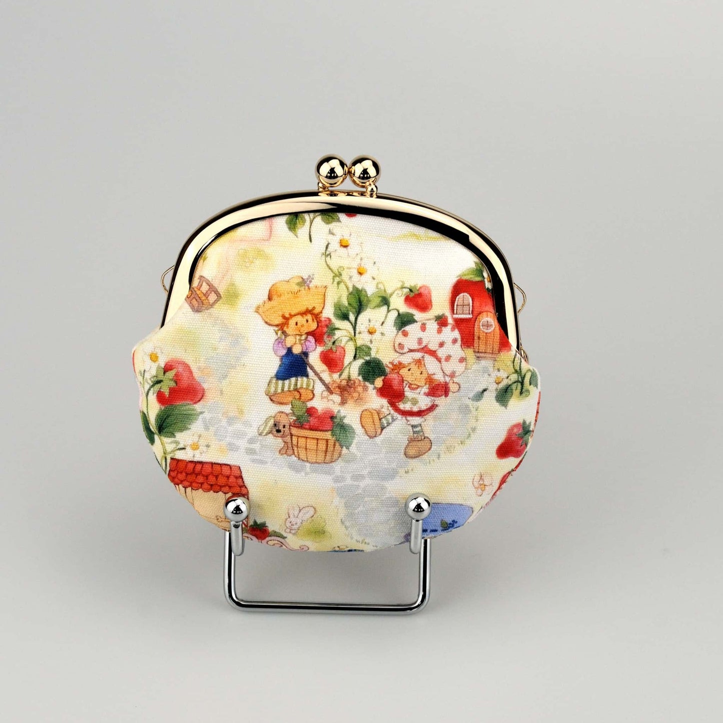 ingriTAO Strawberry Girl Kiss Lock Coin Purse Front Side - ingriTAO