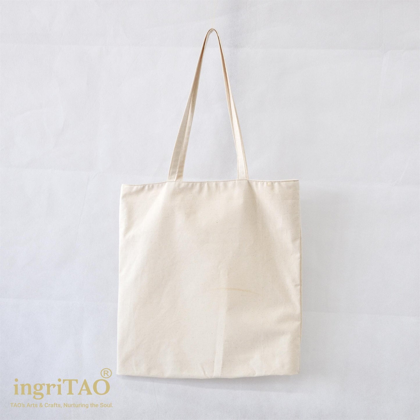 ingriTAO Applique Dresden Canvas Shopping Tote Bag back