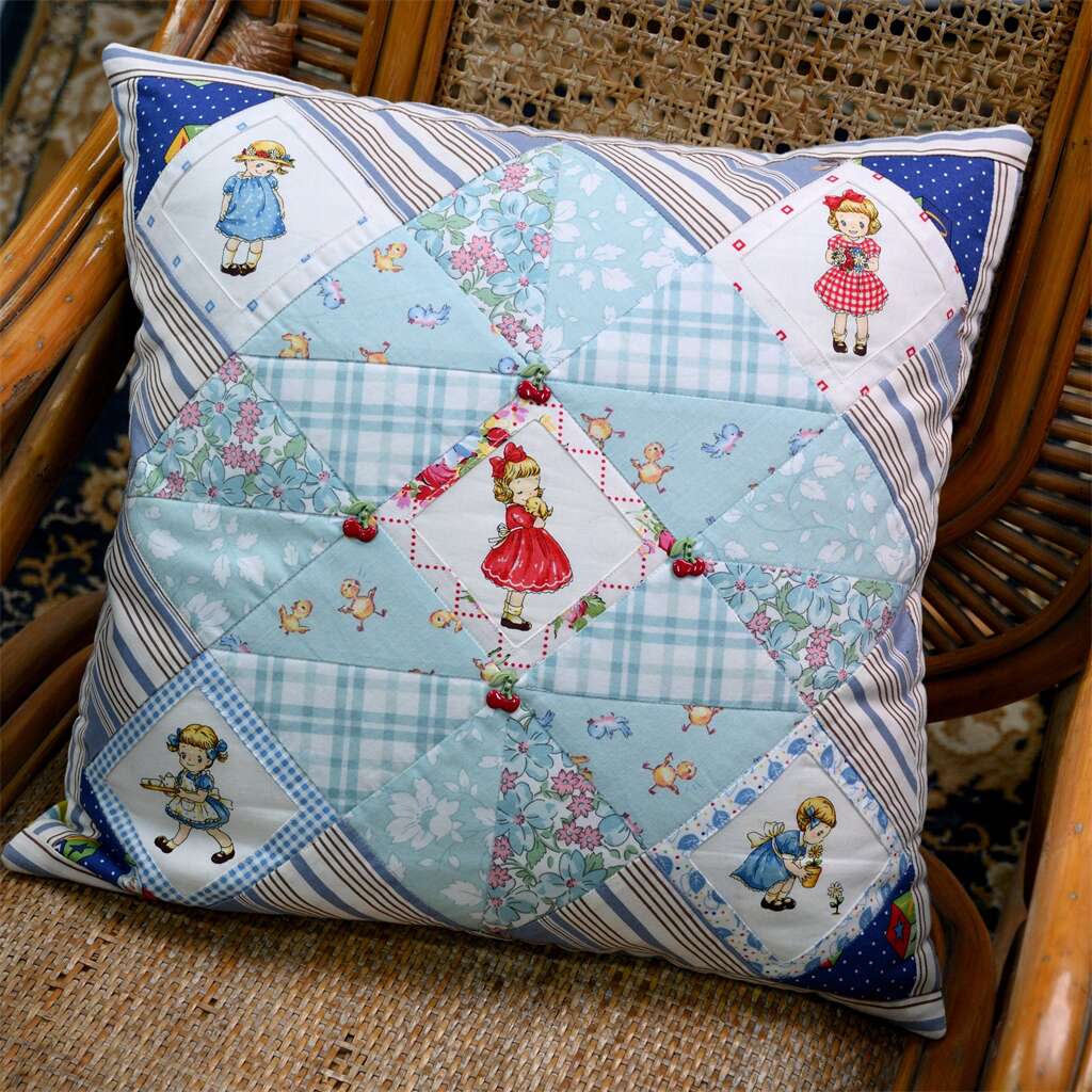 ingriTAO Handcrafted Nine-Patches-Patchwork PillowCover  display