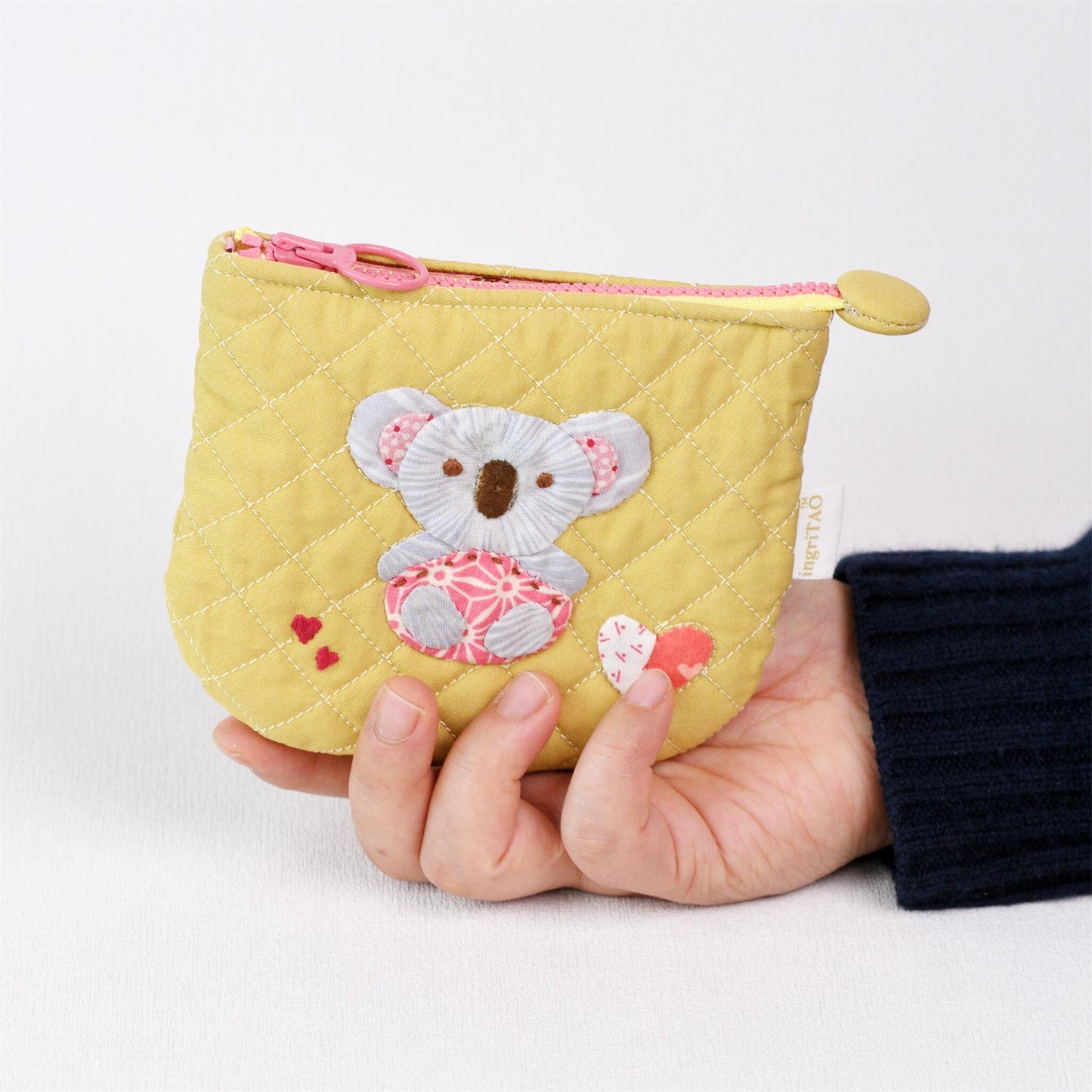 ingriTAO Koala Quilted Appliqued HandStitched Coin Purse carrying