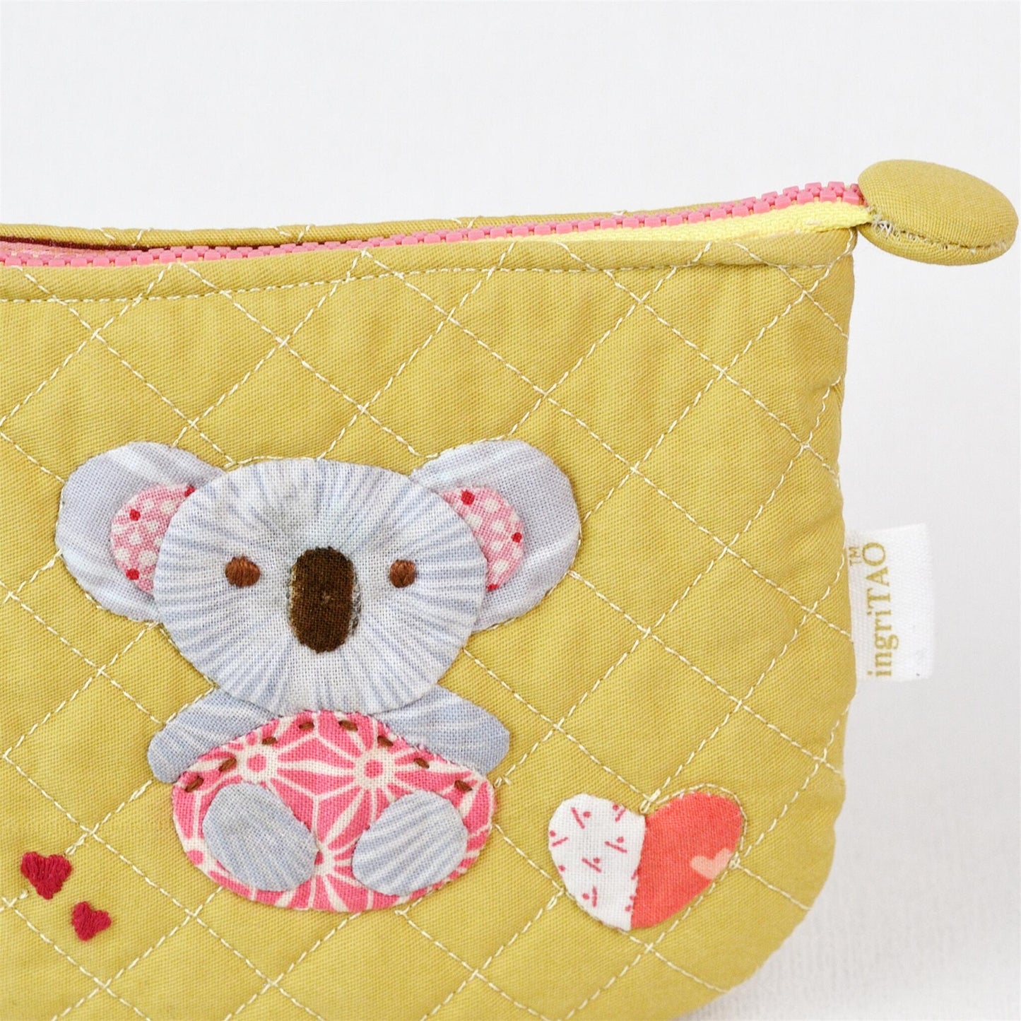 ingriTAO Koala Quilted Appliqued HandStitched Coin Purse koala