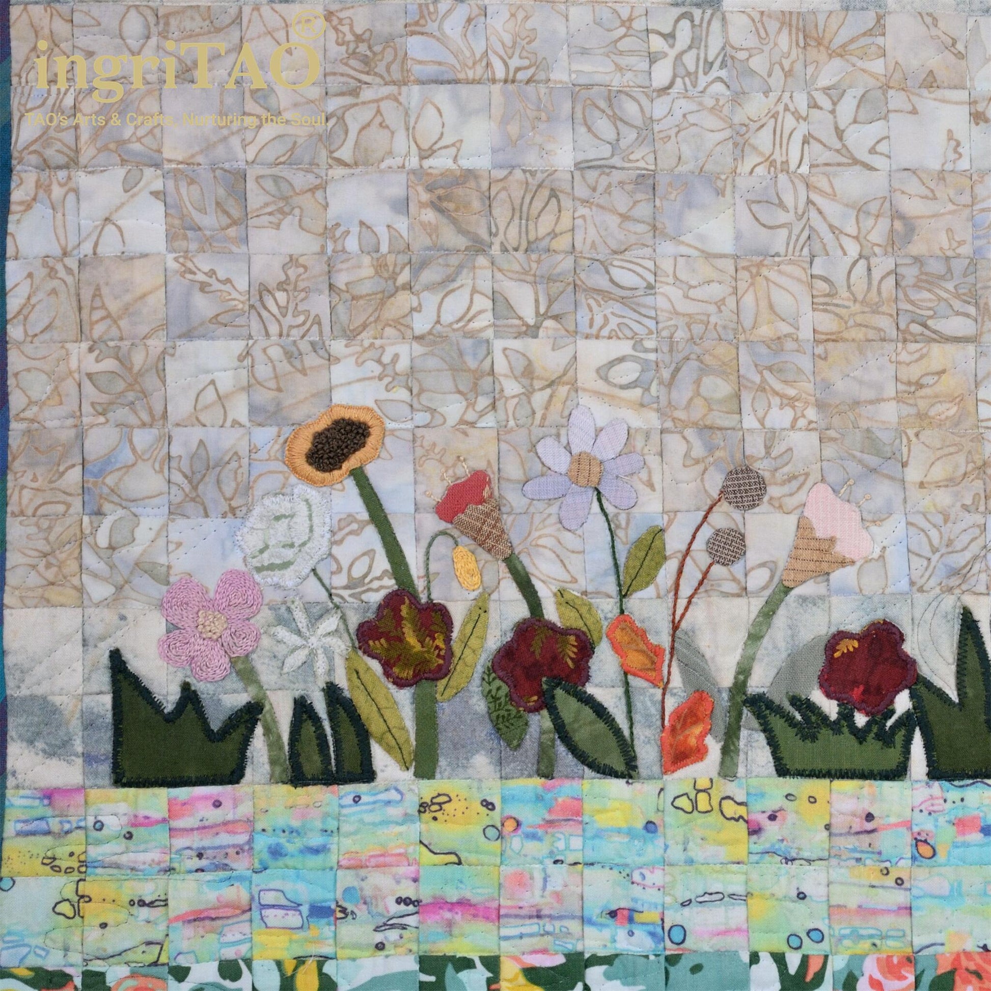 ingriTAO Quilting Art Harmony-in-Bloom patchwork