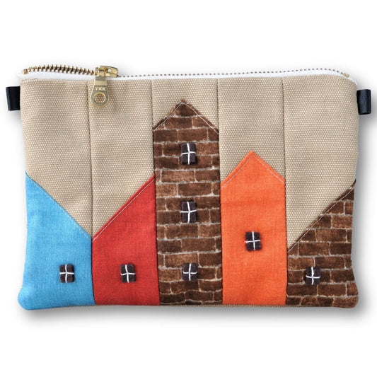 Handmade Canvas Makeup Bag – Slim Cute Cosmetic Bag for Purse- ingriTAO