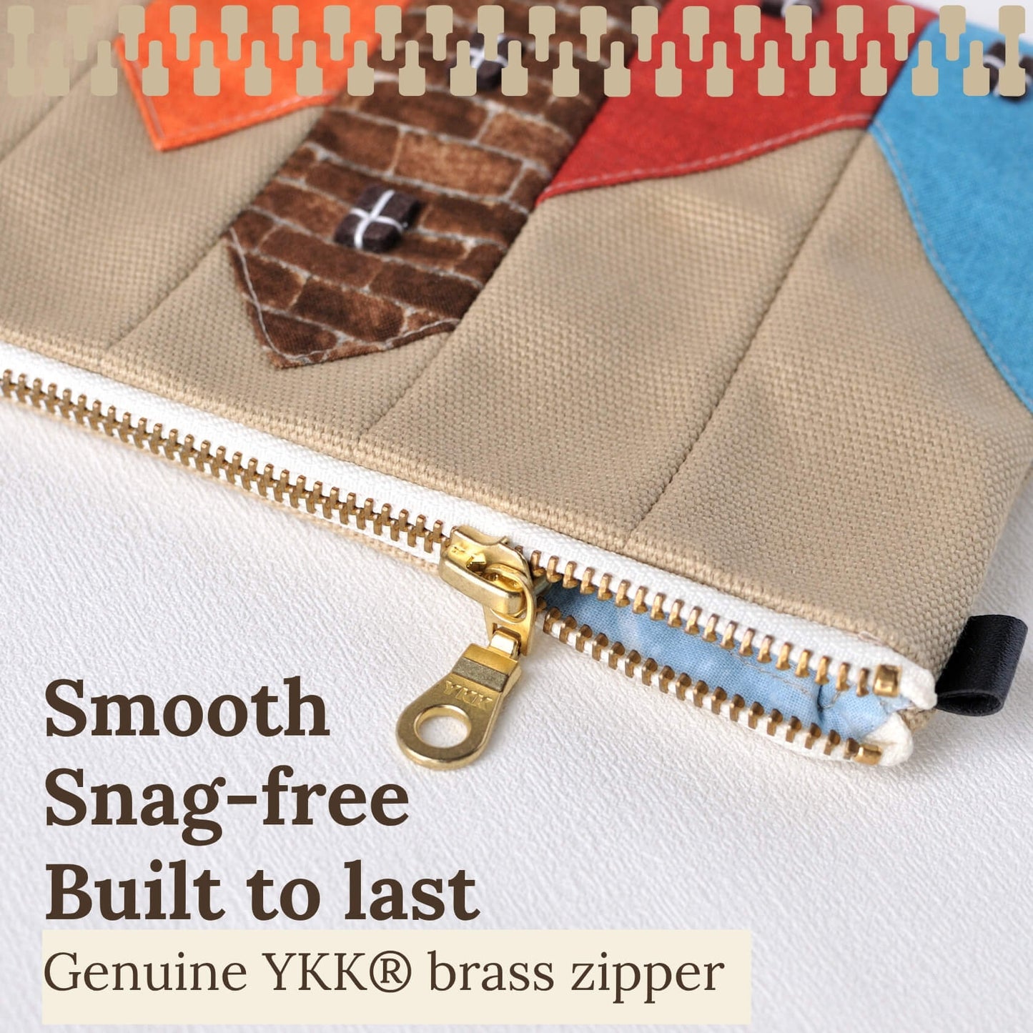 Handmade Canvas Makeup Bag – Slim Cute Cosmetic Bag for Purse- ingriTAO