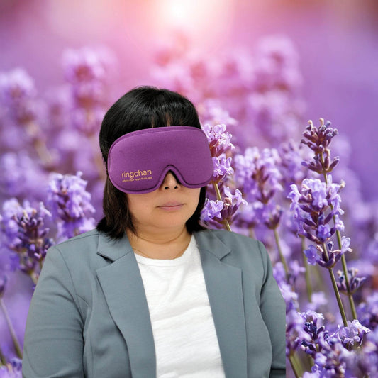 ringchan Full Blackout Sleep Mask for Meditation & Yoga– Deep Lavender Purple - ingriTAO
