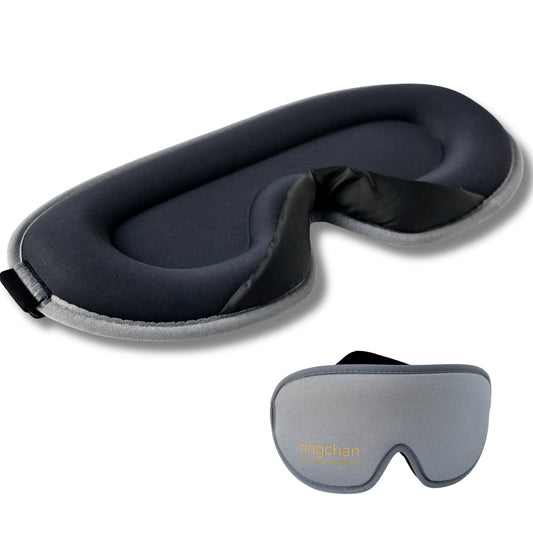 ringchan blackout eye mask for travel binking freely zero eye pressure meditation long haul flight nap yoga nidra  Savasana gray