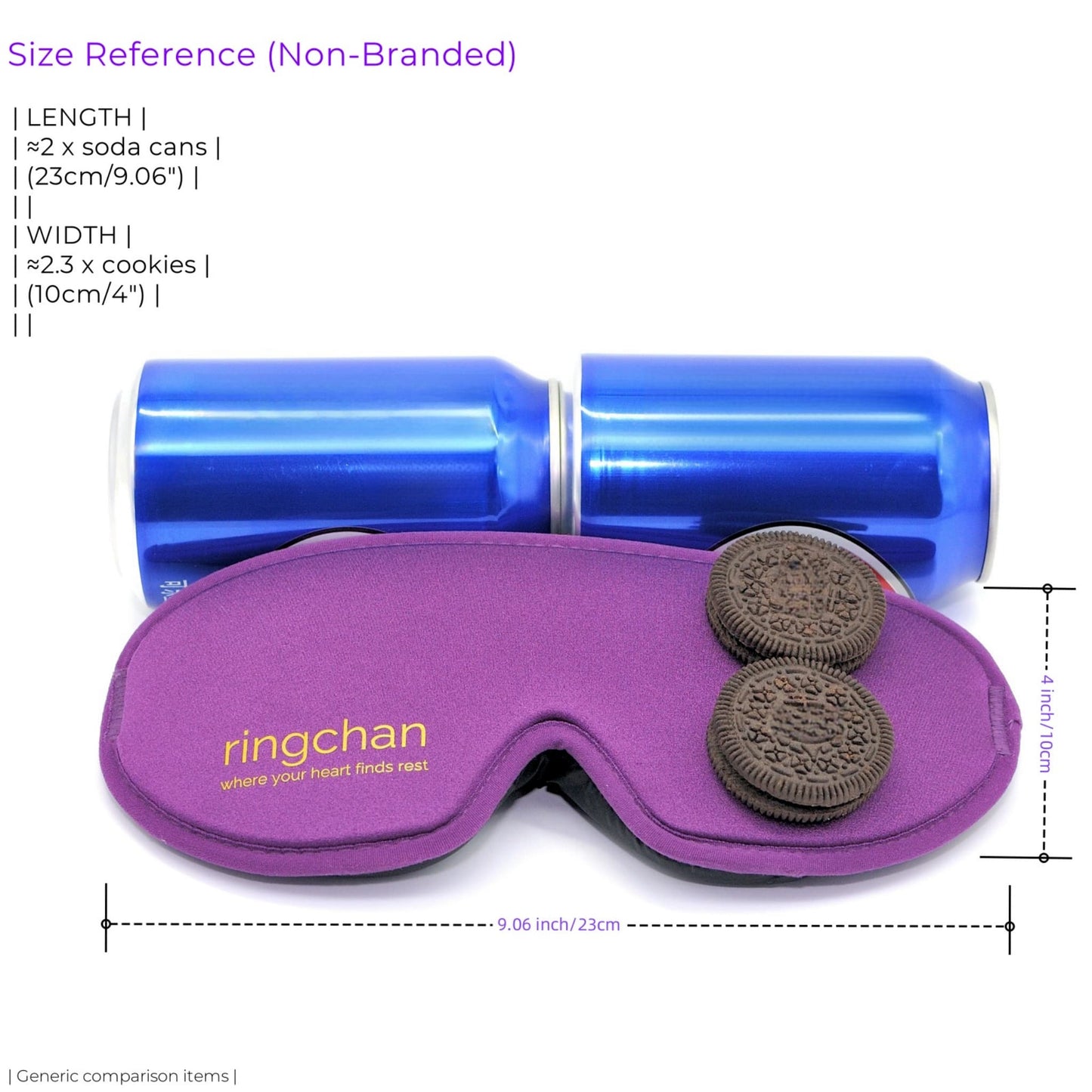 ringchan 3D contoured sleep mask size purple  eye mask for sleep for women men blackout