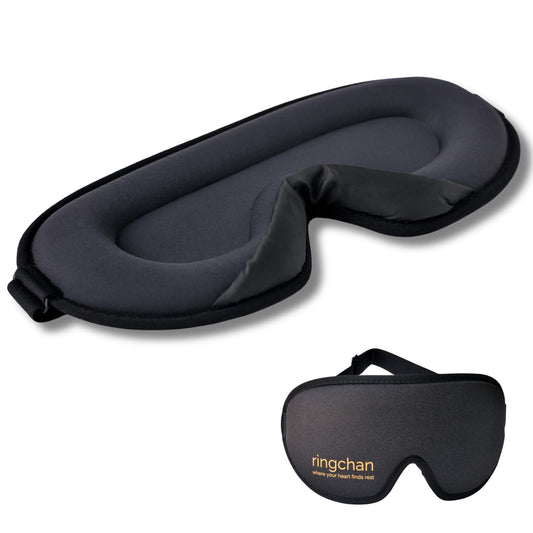 ringchan blackout sleep mask for back sleepers binking freely zero eye pressure meditation travel nap yoga nidra  Savasana black