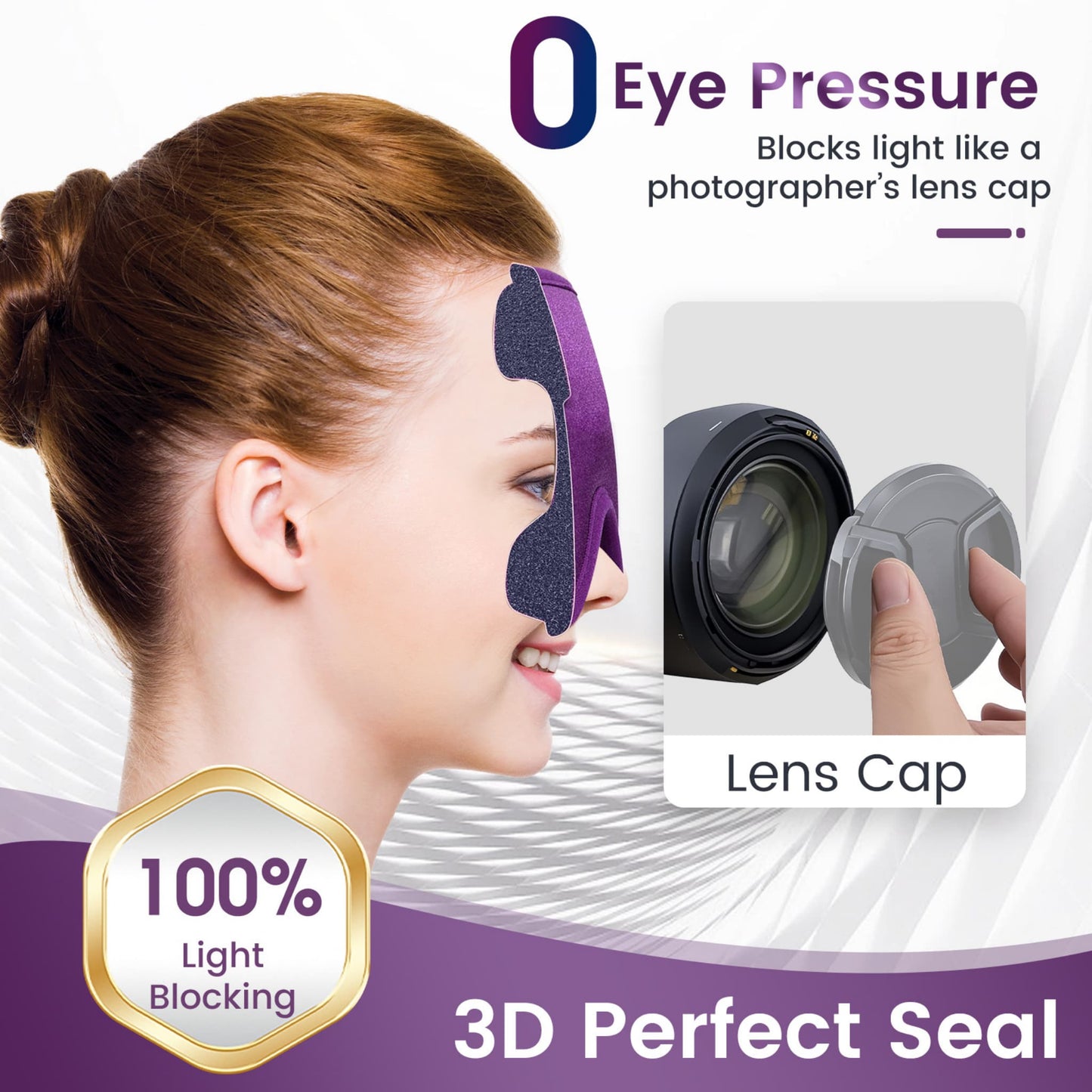 ringchan eye mask for sleep purple   3D 100 light blocking no eye pressure