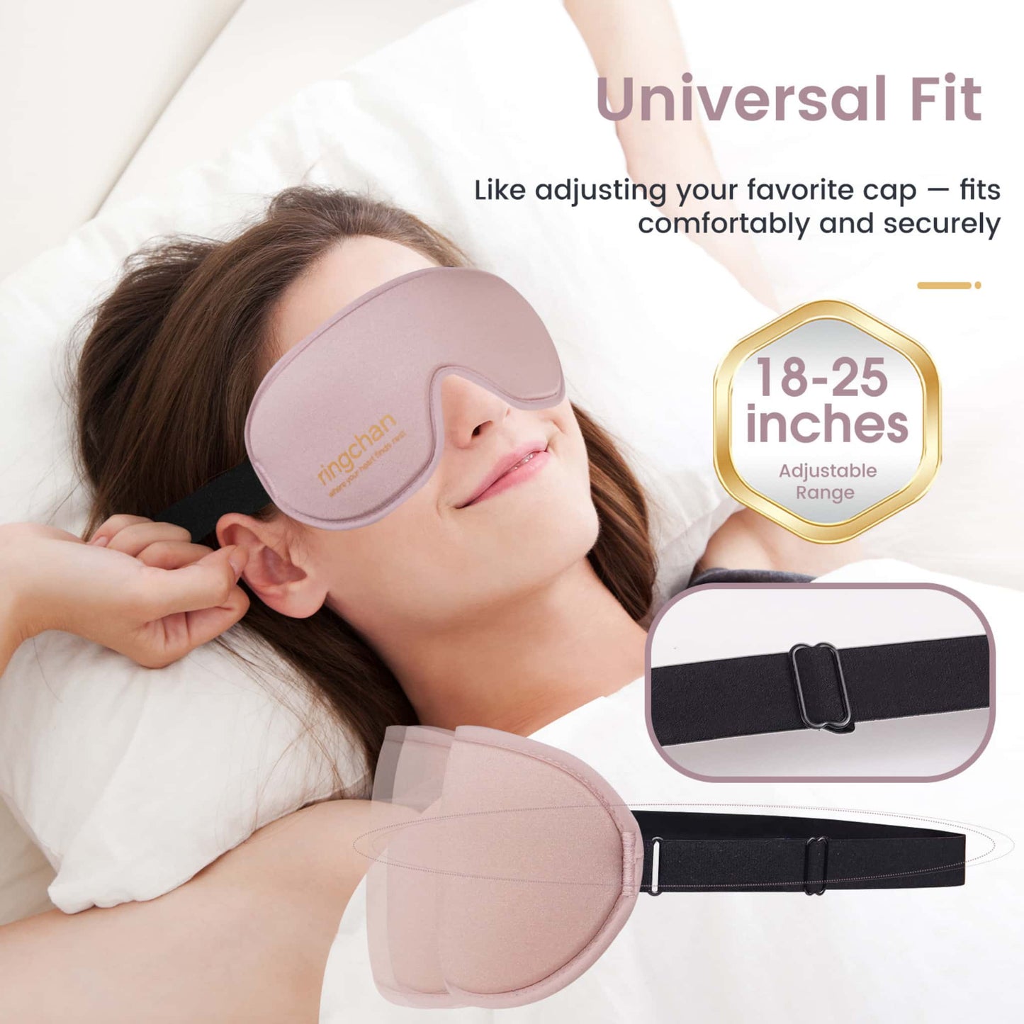 ingchan sleep eye mask for women men purple hair friendly elastic strap adjustable universal fit