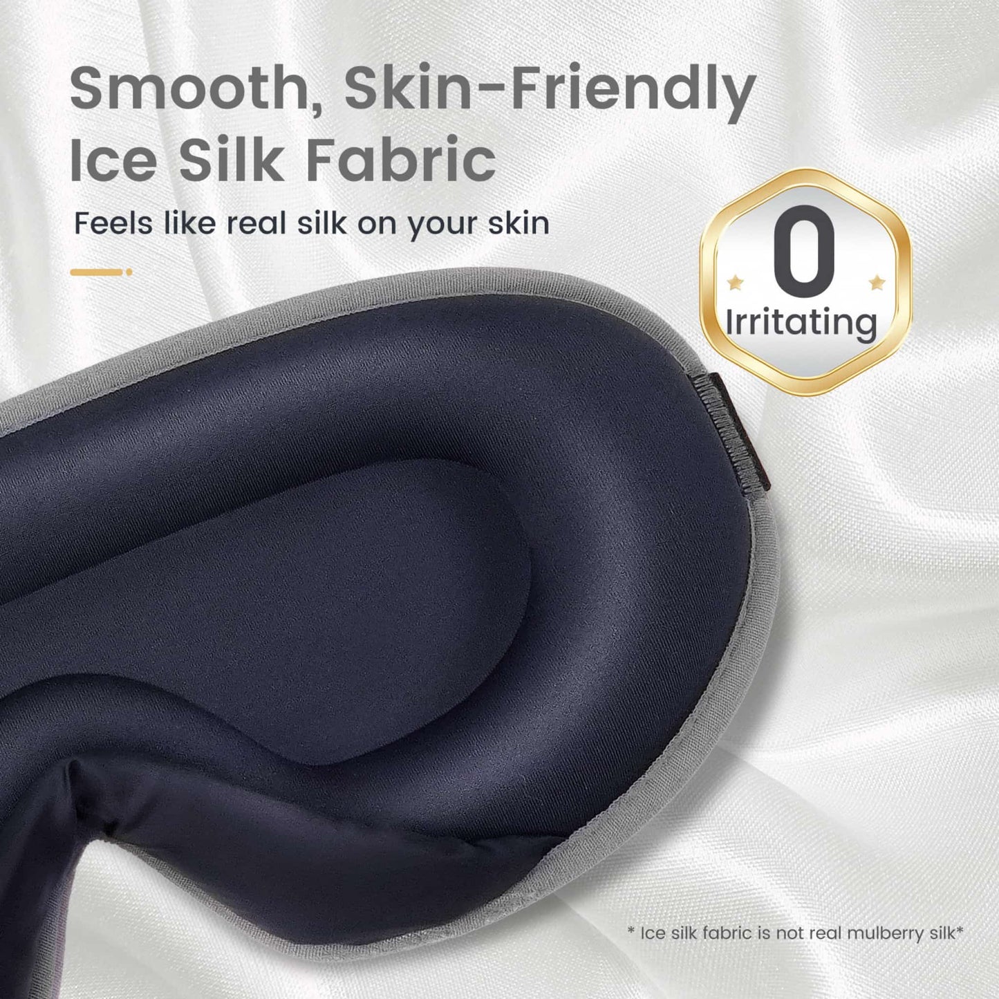 ringchan sleep mask gray for women men ice silk skin friendly comfort soft