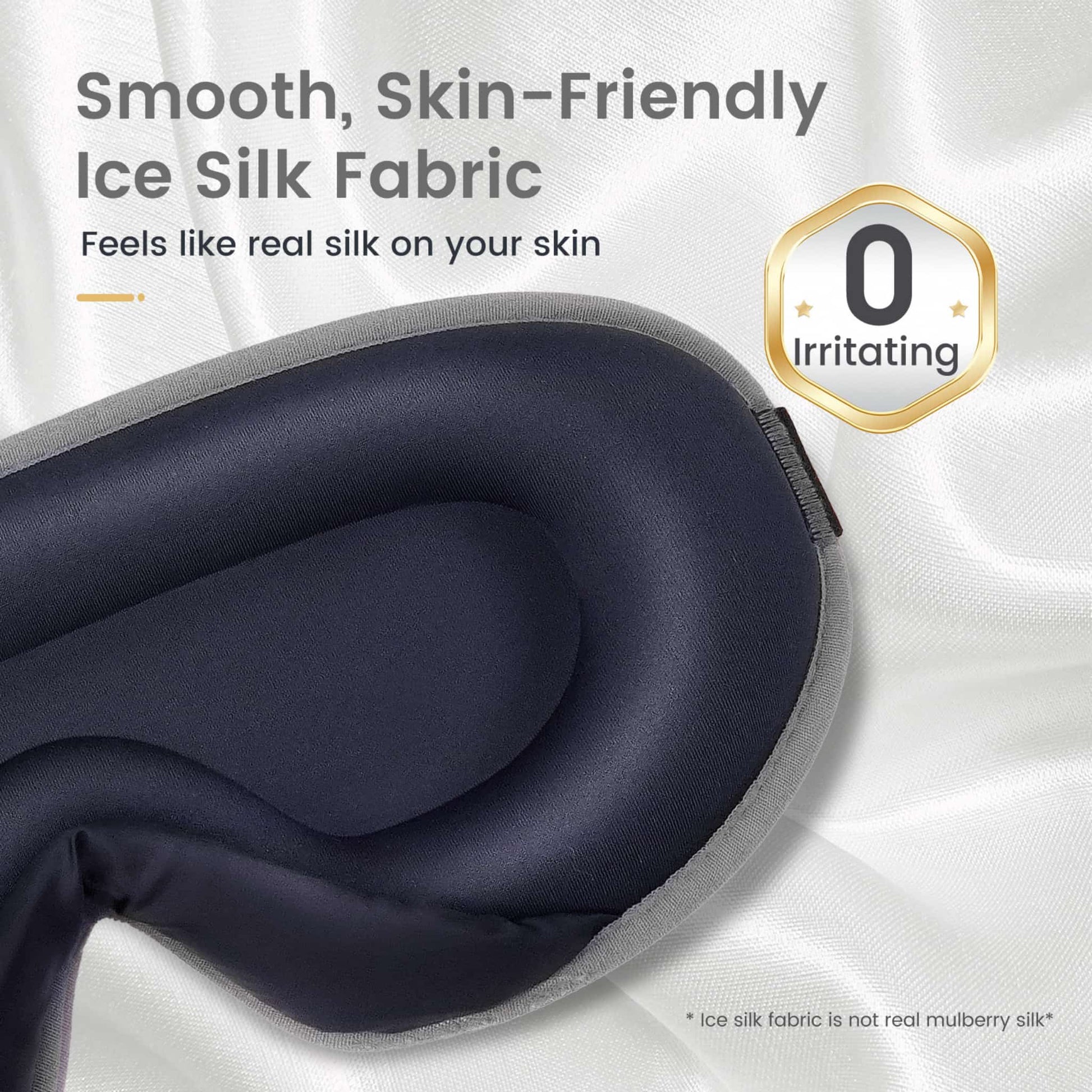 ringchan sleep mask gray for women men ice silk skin friendly comfort soft