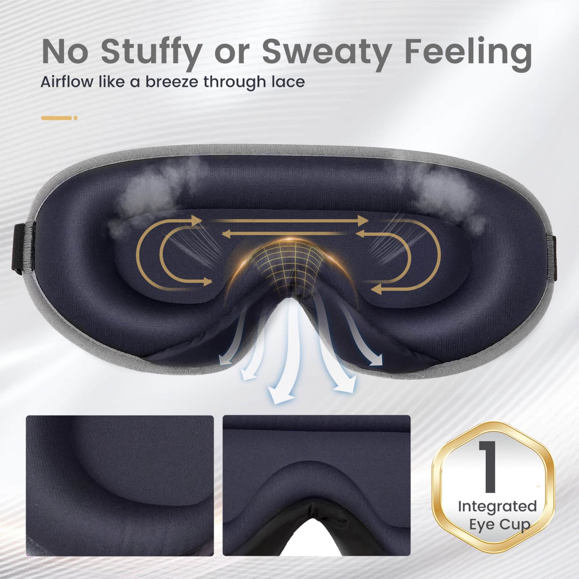 ringchan sleep mask for women men  gray no stuffy sweaty breathable