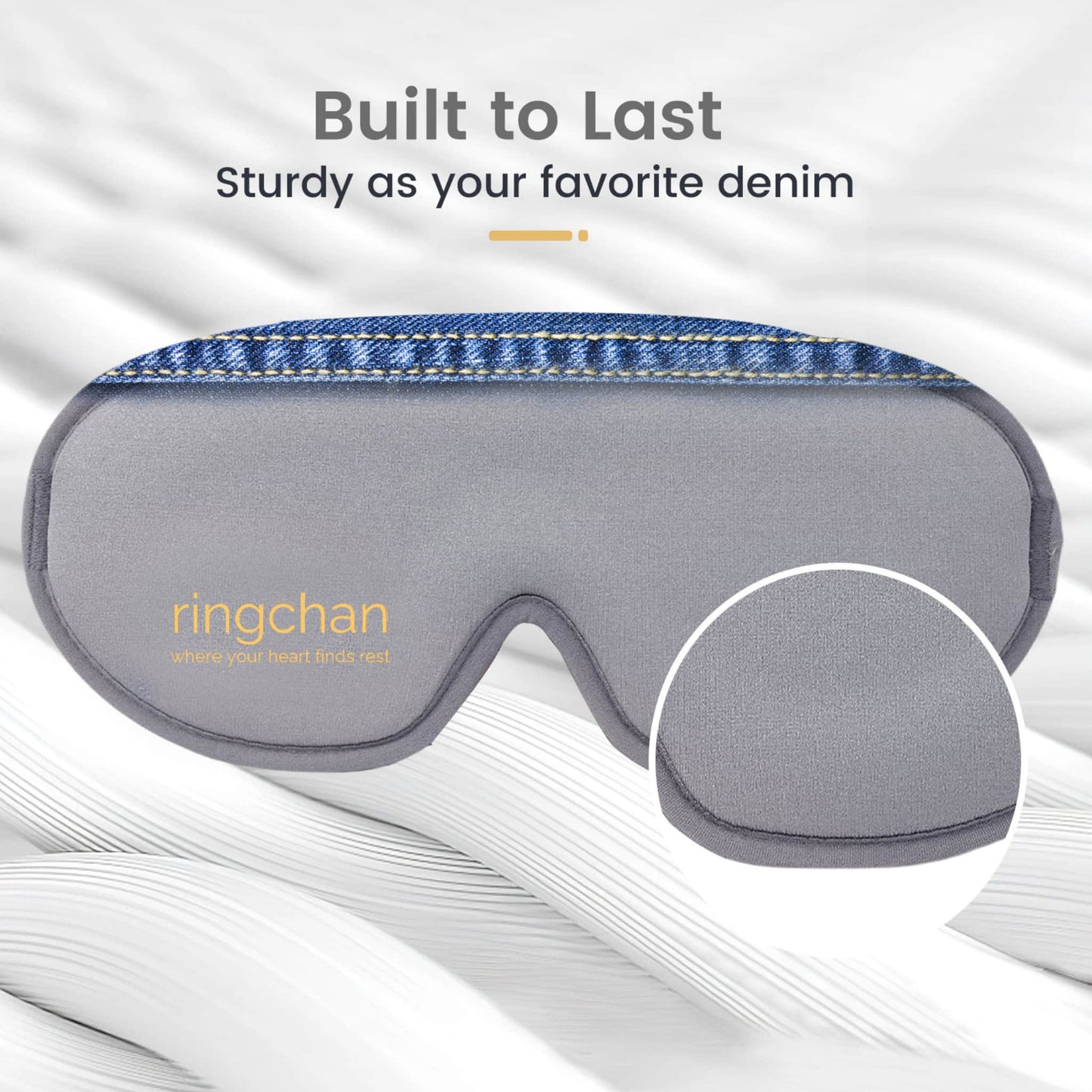  ringchan sleep mask gray for women men sturdy stitch edge eye mask for sleeping