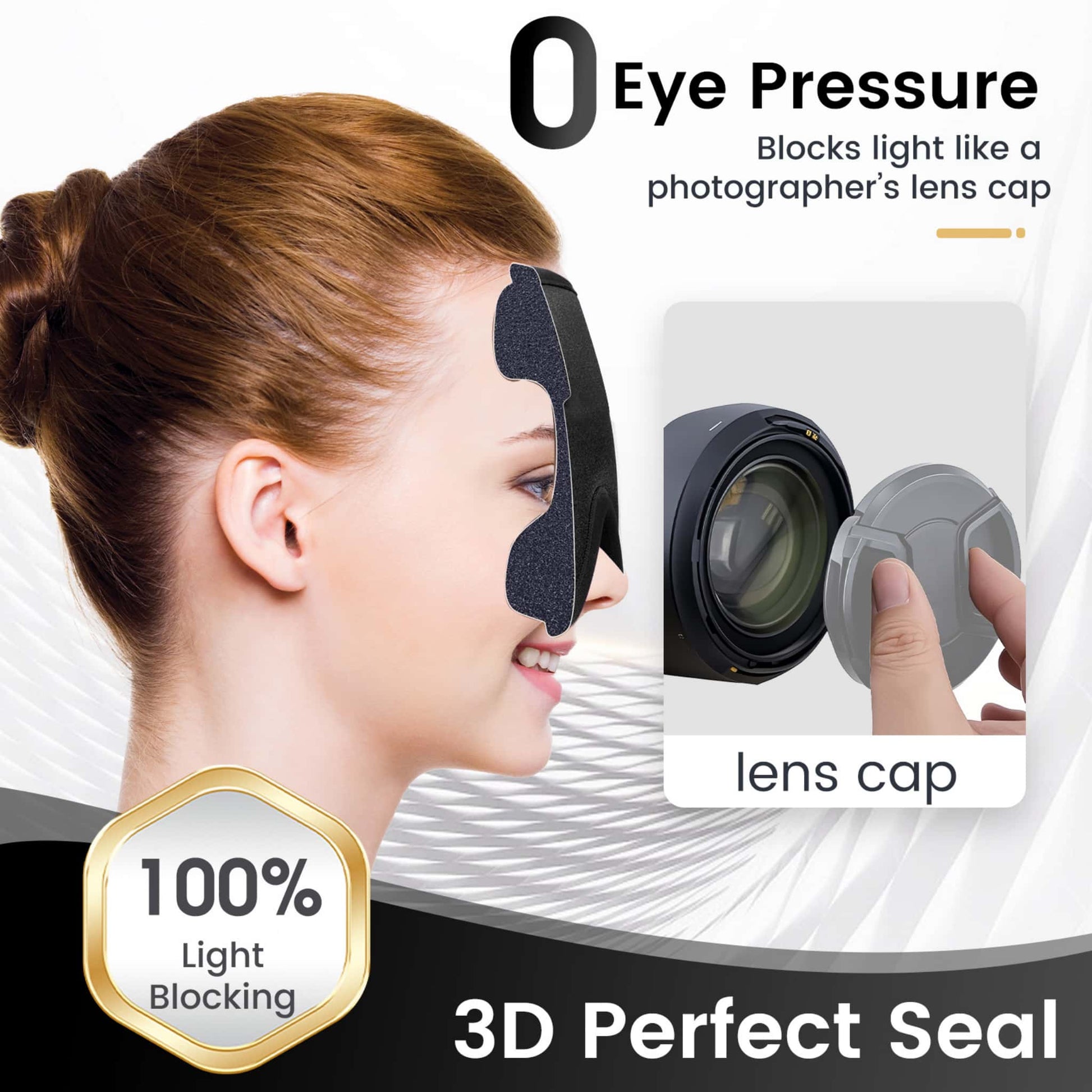 ringchan black sleep mask size eye mask for sleep for women men blackout  zero eye pressure
