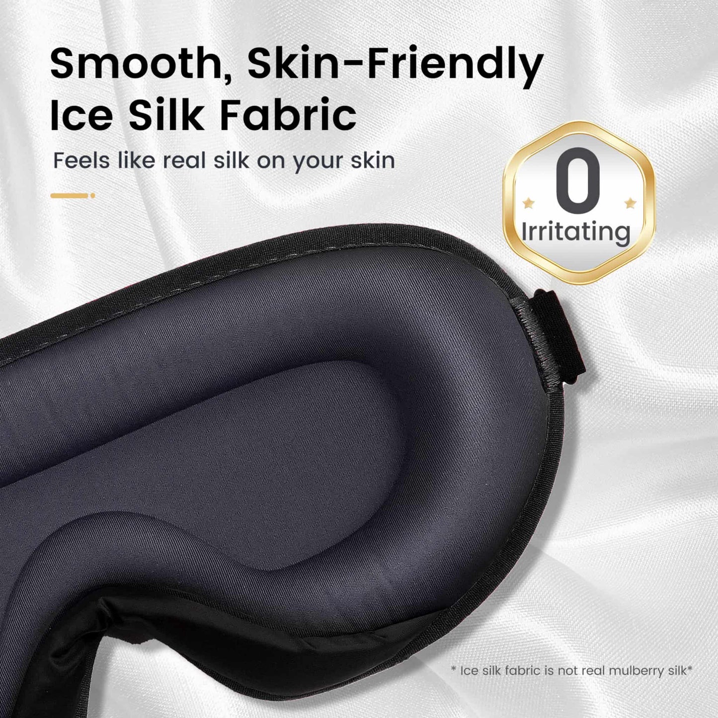 ringchan black sleep mask size eye mask for sleep for women men blackout ice silk skin friendly fabric