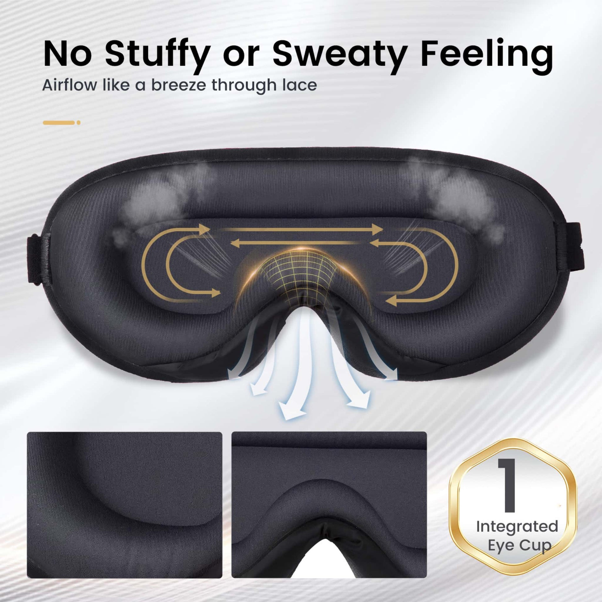 ringchan black sleep mask size eye mask for sleep for women men blackout  no stuffy sweaty feeling