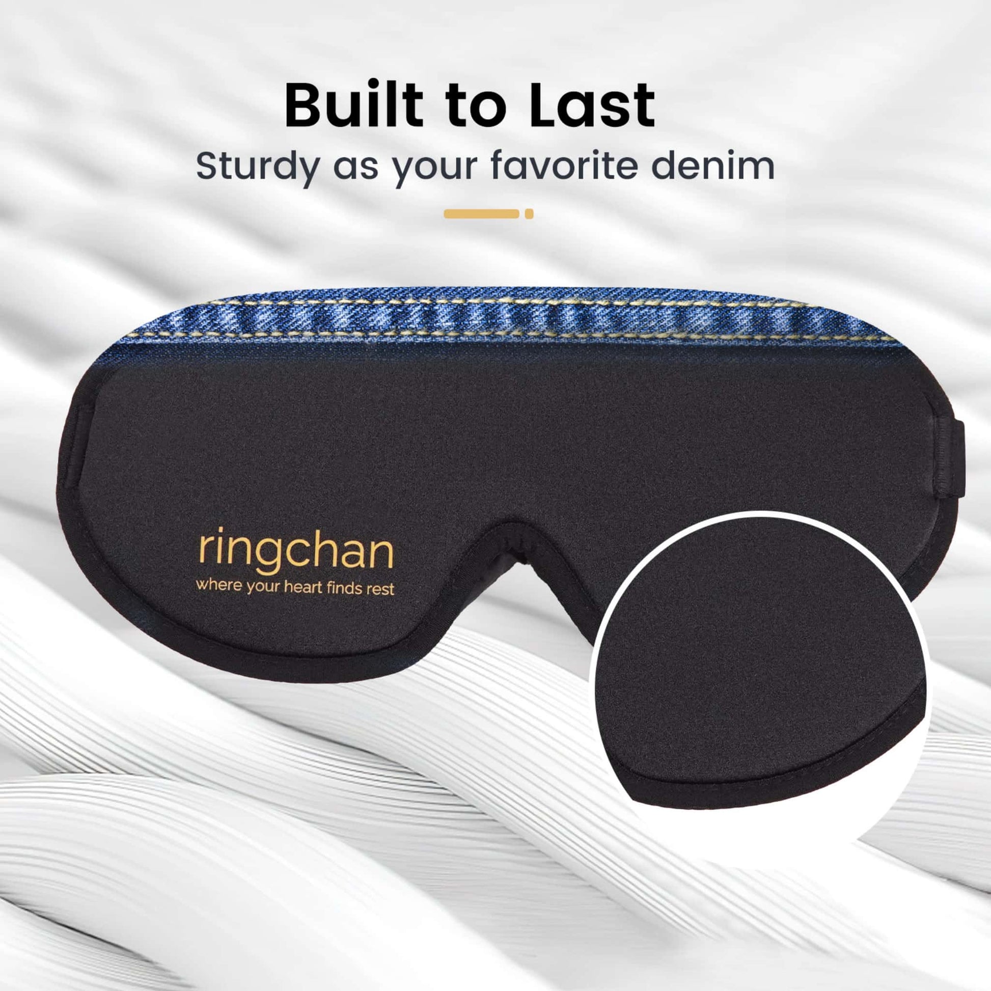 ringchan black sleep mask eye mask for sleep for women men blackout sturdy stitch