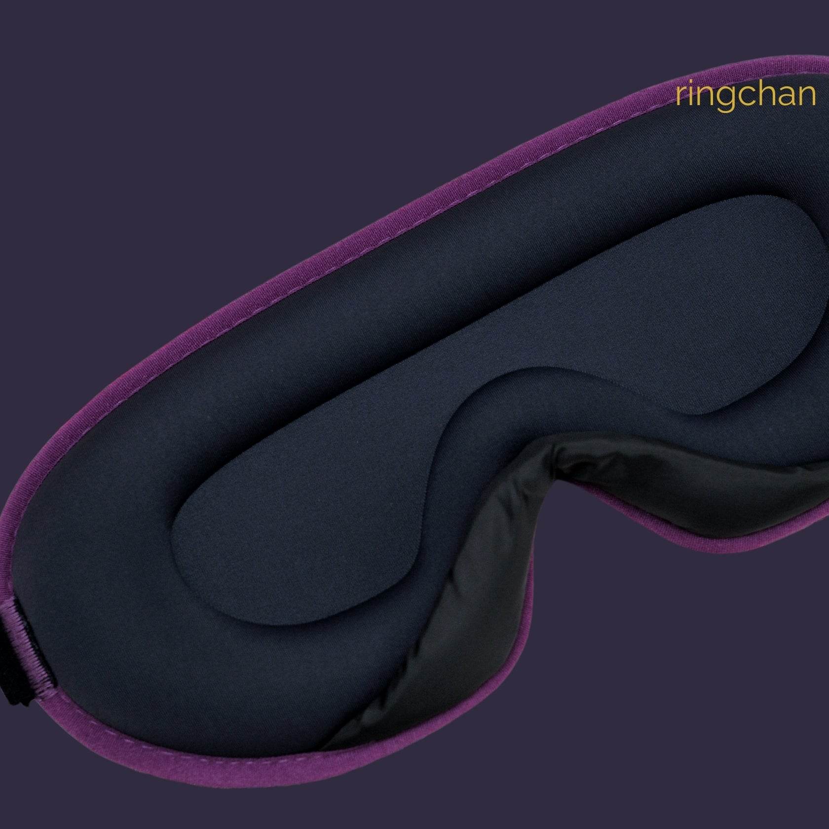 ringchan Full Blackout Sleep Mask for Meditation & Yoga 100% Block Out Lights– Deep Lavender Purple - ingriTAO