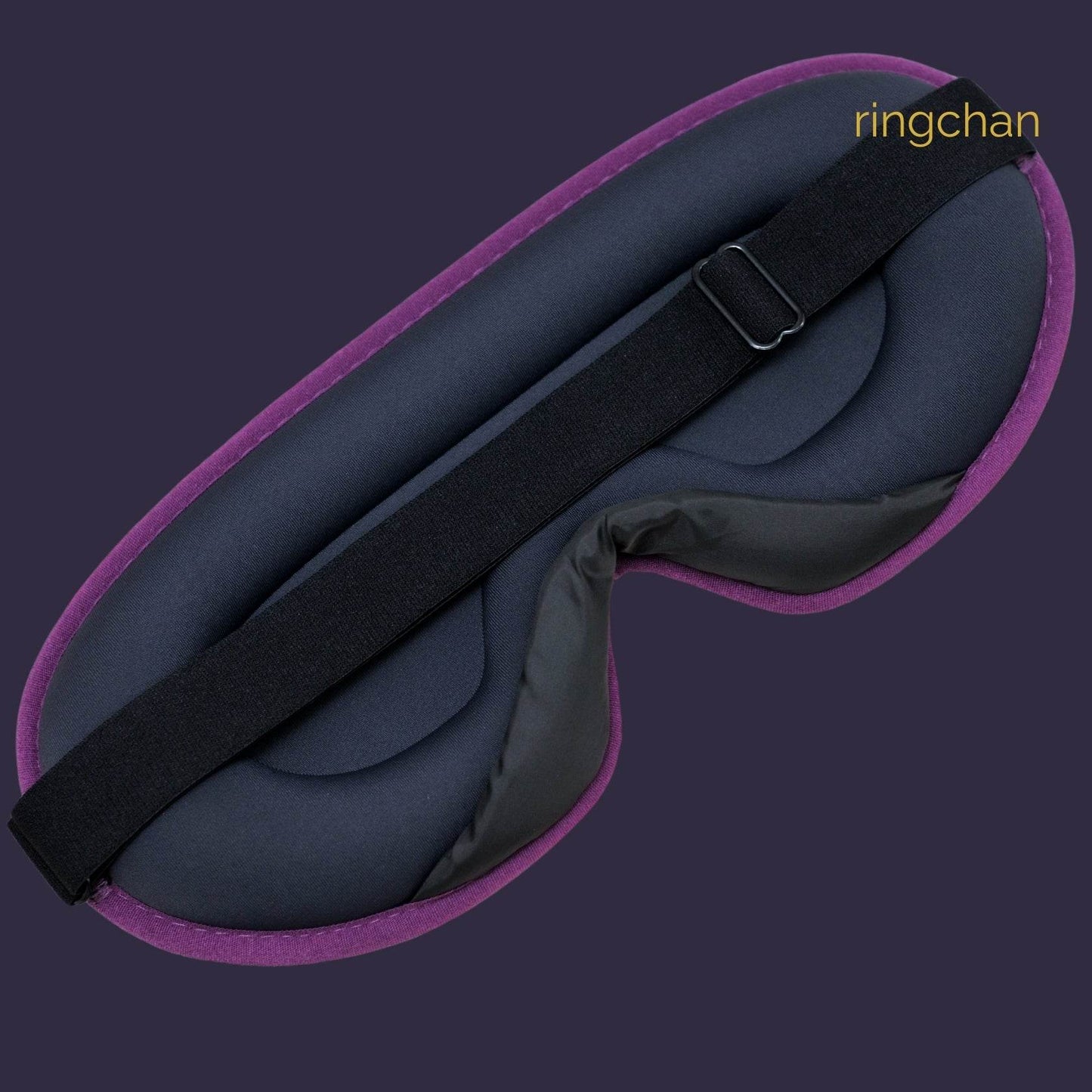 ringchan Full Blackout Sleep Mask for Meditation & Yoga Adjustable Elastic Strap– Deep Lavender Purple - ingriTAO