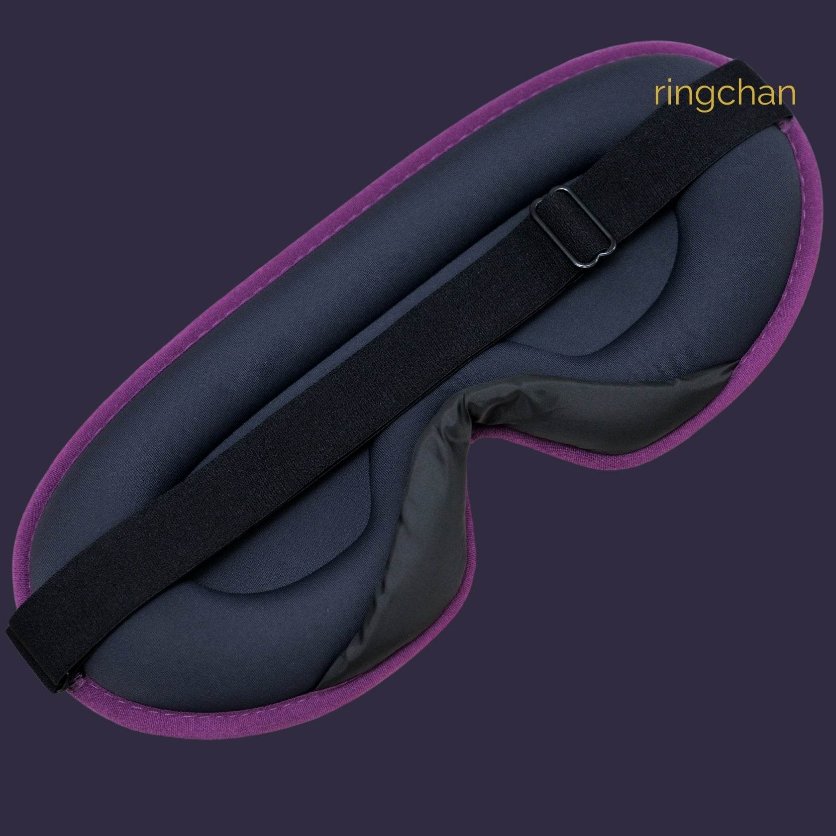 ringchan Full Blackout Sleep Mask for Meditation & Yoga Adjustable Elastic Strap– Deep Lavender Purple - ingriTAO